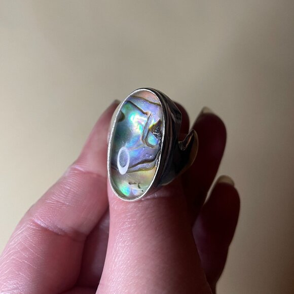 Abalone Stone Unisex Ring - Size 11.5 - Picture 5 of 7